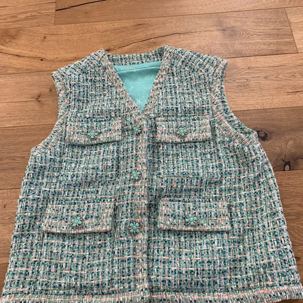 Tweed oversized vest